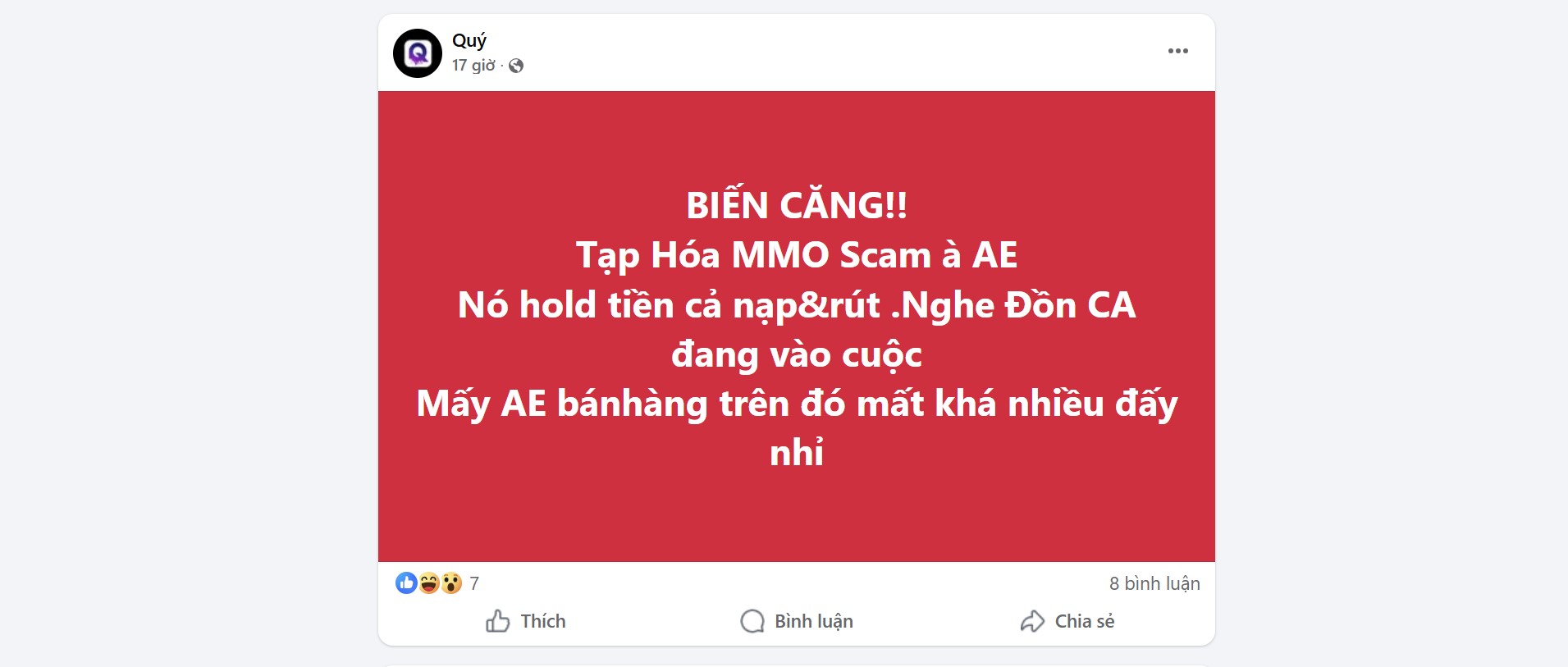 Cẩn thận với Tạp Hóa MMO (taphoammo.net) - Techlade