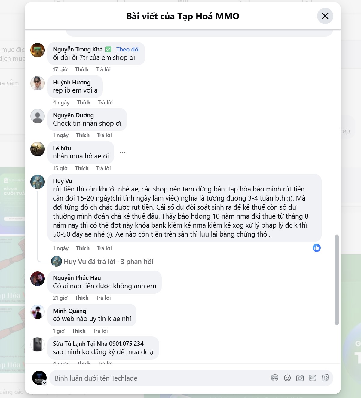 Cẩn thận với Tạp Hóa MMO (taphoammo.net) - Techlade